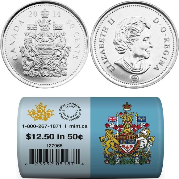 2014 Canada Coat-Of-Arms Special 50 Cent Roll! - Picture 4 of 5